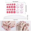 YECIRALA 20 Sheets 440 Pcs Self Adhesive Toe Nail Polish Stickers Full Nail Wraps for Women Girls Glitter Gradient Toenails Stickers Gel Nail Strips Nail Polish Stickers for Toes Nails Stick On Nails