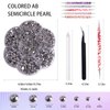 GOGIFTGO Face Gems White Rhinestones, 5606PCS Nail Art Flat Back Half Round Pearl Crafts, and DIY Projects - Perfect for Home DIY Nails Body Face Craft and Salon Use.(Silver)…