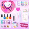 Tacobear Kids Nail Polish Set for Girls Nail Art Kit with Nail Dryer, Storage Desk, Nail Polish, Nail Pen, Fake Nail, Glitter Powder, Separator, Sticker, Spa Toys Birthday Gifts for Girls Age 6 7 8-12