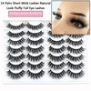 14 Pairs Short Mink Lashes Natural Look, 3D Wispy 12-18mm Cat-Eye Faux Mink Lashes Fluffy, Natural Wispy False Eyelashes Pack by Heracks (XK03)