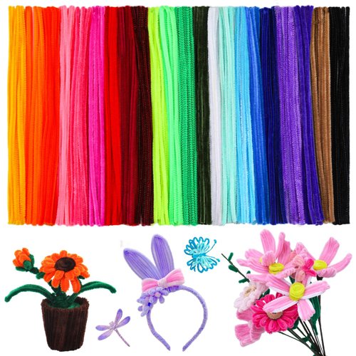220PCS Pipe Cleaners, 22 Colors Pipe Cleaners Craft Supplies Multi-Colored, Pipe Cleaners Bulk Fuzzy Sticks for DIY Art and Craft Projects Home Decoration