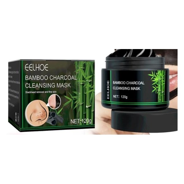 wishstream Blackhead Remover Mask, Peel Off Face Mask, Bamboo Charcoal Peel Off Black Mask, Deep Cleansing Facial Mask