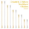 Chain Extenders for Necklaces, Anezus 10pcs Jewelry Extenders for Necklaces, Stainless Steel Chain Extenders for Necklace, Bracelet and Anklet (Assorted Sizes)