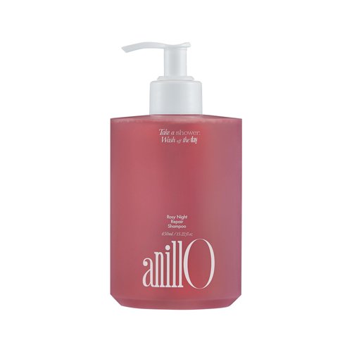 ANILLO Rosy Night Repair Shampoo – Anti-Dandruff & Damage Repair with Damask Rose Water & Ceramide – Color Safe, Silicone & Sulfate Free (15.22 fl. Oz)