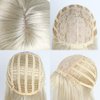 SYXLCYGG Bob Wig Blonde Short Wigs Flame Retardant 14" Straight Silky Fluffy Synthetic Womens Hair Wig With Bangs Girl Cosplay Party White Women Daily(Free Wig Cap)