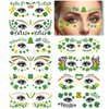 Uranian St. Patrick's Day Temporary Tattoos Face Eye Tattoo Stickers Saint Patrick's Day Waterproof Body Sticker Green Shamrock Party Supplies for Women