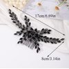 Missgrace Women Handmade Gothic Black Full Rhinestones Side Hair Comb Prom Party Special Occasion Punk Headpiece Black Women Rhinestones Hair Accessories for Women Gilrs (Black 4)