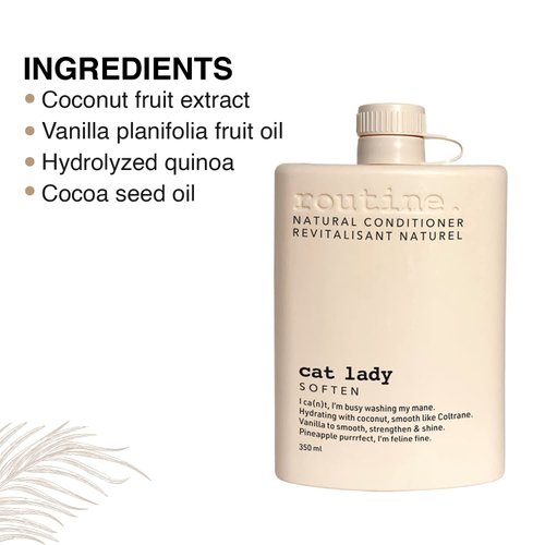 Routine Deep Hair Conditioner for Women and Men - 350 ml | Softening Conditioner for All Types of Hair | Travel Size Scented Moisturizing Conditioner | The Cat Lady Conditioner