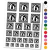 Monogram Swirls Number 6 Six Temporary Tattoo Water Resistant Fake Body Art Set Collection - Black (One Sheet)