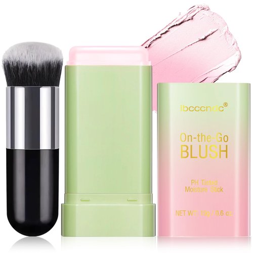 HOSAILY Color Changing Cream Blush Stick for Cheeks, Multi-Use Makeup Blush Wand for Face Eyes Lips, Matte Finish Natural Glow Blendable PH Tinted Moisturizing Magic Blusher Stick (#1 Shy Pink)