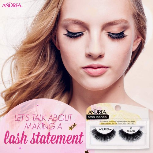 Andrea False Lashes Style 36 Black (Go eye-shadow free) 4 pairs