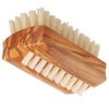 REDECKER Natural Pig Bristle Travel Nail Brush with Waxed Olive Wood Handle, 2-1/4-Inches - Boar Bristle Nail Brush For Cleaning Fingernails - German Wooden Nail Brush