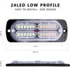 EASE2U E 24 LED Strobe Lights for Trucks Vehicles Suvs, 4pcs Emergency Warning Lights Caution Hazard Construction Ultra Slim Sync Feature Car Truck with Main Control Box Surface Mount