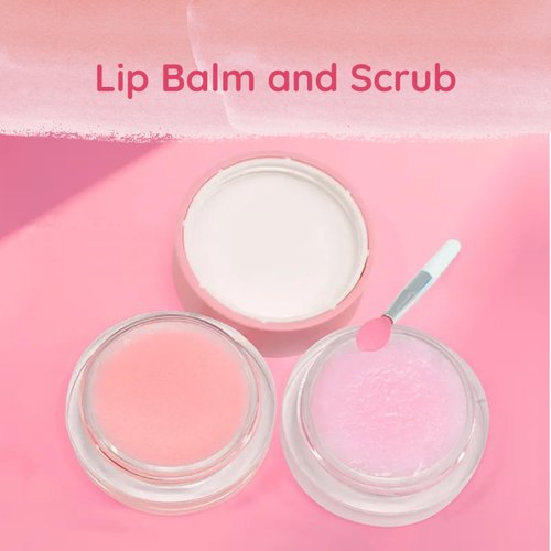 Clementine ZAHRA Today Lip Care Set - Gentle yet Effective Moisturizing Repairing Balm & Exfoliating Peeling Primer Scrub, Nourishing and Softening Lips