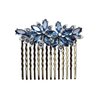Faship Gorgeous Navy Blue Rhinestone Crystal Floral Hair Comb