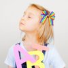 2PCS Gay Pride Day Rainbow Bow Clips for Girls Kids Grosgrain Ribbons Rainbow Hair Clips Bow Hair Pins Headwear Alligator Clips LGBT Accessories for Toddlers Baby Women Party Favors