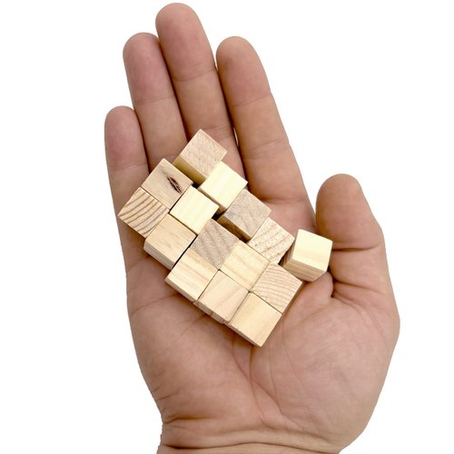 Mandarin Bird Toys by M&M 2061 Pk15 Mini Wood Cubes - Unfinished Natural Wood Bird Foot Toys, Lightweight Chewable Cubes, Straightforward in Design, Great for Small Pets Budgie Parrotlet Lovebird