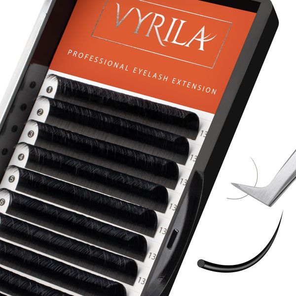 Eyelash Extension-VYRILA Cashmere Volume Lash Extensions D CC Curl 0.03-0.05mm thickness,Matte Black Soft Individual Lashes, Professional Lash Supplies for Eyelash Tech (D 0.05 13mm)