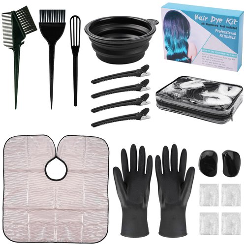 Xarchy 19 Pcs Professional Hair Bleach Kit Hair Coloring Products with Hair Dye Brush, Hair Color Bowl, Hairclips, Applicator, Earmuffs for Hair Highlighting and Hair Coloring at Home