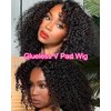 Vshow Curly V Part Wig Human Hair Upgrade U Part Wigs Human Hair Wigs for Women Glueless V Shape Wigs Afro Curly Wigs No Leave Out 180% Density Natural Color 18Inch