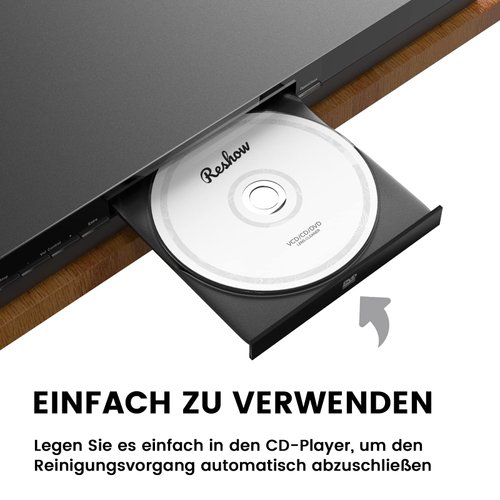 Reshow Laser Lens Disc Cleaner kit for CD & DVD Player Without Scratching The Optics - Included Microfiber Cloth, Cleaning Disc and Cleaning Solution (1 Bottles of Cleaning Fluid)