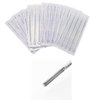 Tattoo Needles,New Star Tattoo Box Of 50PCS #12 18RS Round Shader Premade Sterile Tattoo Needles Supply