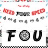 Sursurprise Need Four Speed Birthday Decorations, Need Four Speed Banner Checkered Flag Banner Kit, Race Car Theme 4th Birthday Party Supplies for Boys