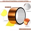 2 Rolls Heat Tape 50 mm x 108 ft High Temperature Polyimide Tape, 500 Fahrenheit Degree Heat Resisitant Heat Transfer Tape Adhesive Tape for Soldering, Electrical, Masking, 3D Printer Application
