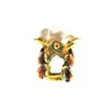 small mini metal jeweled antique bronze hair claw clip Set A (Primary color: Red)