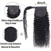 seelaak Kinky Curly Human Hair Ponytail Extension with Wrap Around True Length 10A Brazilian Ponytail Human Hair 3C Afro Curly Ponytail Clip in Human Hair Extensions Long Curly Wavy Ponytail 24 Inch