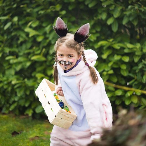 ZCYYYS Bunny Rabbit Ear Hair Clip for Easter Halloween Cosplay Costume Prop Hair Accessories TSFJ37 (Black)