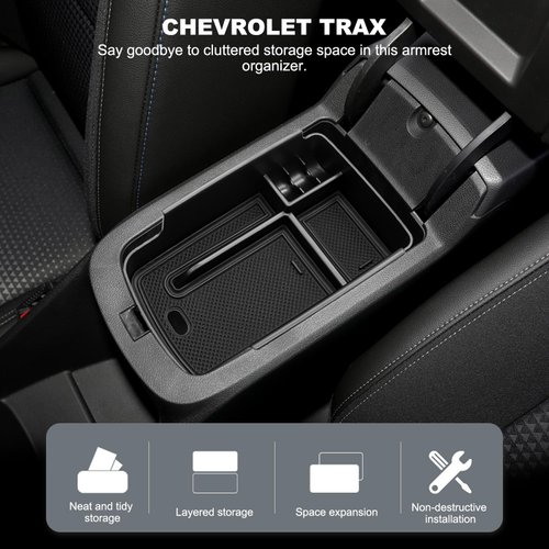 TUAMFO For 2024 Chevrolet Trax Center Console Organizer, For 2024 Chevy Trax / 2024 Encore GX Console Tray Armrest Secondary Storage Box, 2024 Chevy Trax Interior Accessories