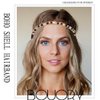 Bouory Boho Elastic Headbands Seashell Braided Hairbands Non Slip Head Bands Stretchy Headpiece for Women 2PCS