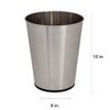 Bath Bliss 5 Liter Small Wastebasket | Round Open Top | Trash Can | Bathroom | Bedroom | Kitchen | Office | Dorm | Disposal Waste Bin | Garbage | Stainless Steel