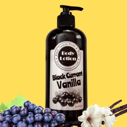 Black Canyon Black Currant Vanilla Scented Luxury Body Lotion with Lanolin and Jojoba Oil, 8 Oz