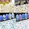 Butterfly Nail Art Stickers Flowers Nail Design Bulk Decals Holographic Self Adhesive Leopard Water Transfer Colorful Rose Girls