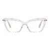 Jurchio Computer Reading Glasses Blue Light Blocking Readers for Women Cat Eye Lightweight Frame Eyeglasses Anti Glare Lens (Crystal Clear, 2.25)