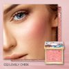 CATKIN Powder Blush for Cheek Blusher Natural Shimmering Blush & Highlight 2 in 1 Creamy Blendable Baked Blush Palette 10g C02 Lovely Cheek