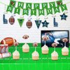 Football Birthday Party Decorations-Include Banners,2 Tablecovers(54''x72''),30Ct Hanging Swirl Decorations,24 Cupcake Toppers,20 Balloons for Football Theme Party