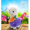 DolliBu Happy Easter Sparkle Purple Llama Plush with Carrot - Cute Stuffed Animals with Carrot Plush Toy, Perfect Easter Holiday Surprise Gift - 11.5" Inches