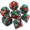 QMAY DND Dice Set - Polyhedral Dice (Red Mix Green) 7 Pcs for Dungeon and Dragons D&D RPG Role Playing Games Dice with Dice Bag
