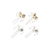 4Pcs Gold Silver Color Leaf Hair Pins Rhinestone Pearl Hair Comb Leaf U Shape Hair Fork Hair Accessory for Women Girls