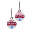"EPIPEN Inside" Allergy Alert Tags Help Locate Epipen in Emergency. Message Printed on Both Sides. Durable Metal Two Piece Set