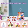 Hummigoo Tea Party Set for Little Girls, Pretend Dessert Food Set for Kids Age 3 4 5 6 7 8 9, Kids Kitchen Pretend Play Dessert Set for Girls Princess Boys