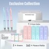Four Candies Pastel Mechanical Pencil Set - 3PCS 0.7mm Mechanical Pencils with 360PCS HB Lead Refills, 3PCS Erasers and 9PCS Eraser Refills, Cute Pencils for School Drawing & Writing