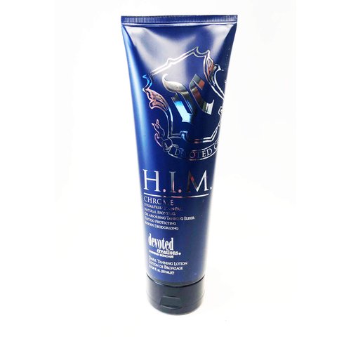 DEVOTED CREATIONS H.I.M Chrome Natural Bronzer For Men Tanning Lotion 8.5 oz