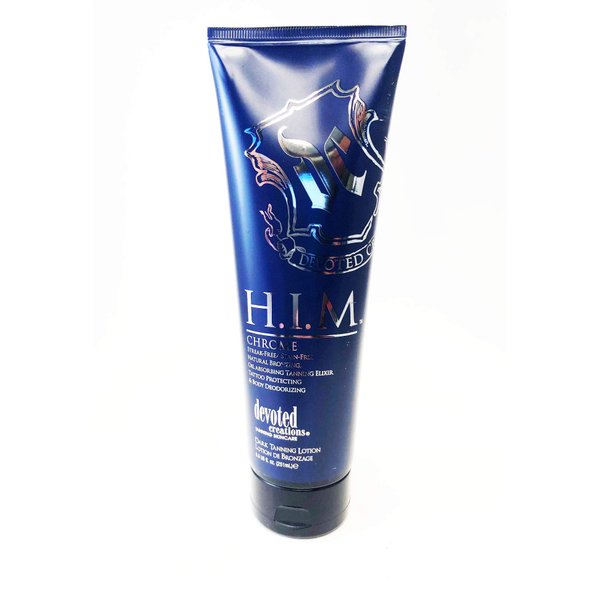DEVOTED CREATIONS H.I.M Chrome Natural Bronzer For Men Tanning Lotion 8.5 oz