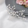 Easedaily Crystal Bride Wedding Hair Comb Silver Rhinestone Bridal Hair Piece Hair Accessories for Women and Girls