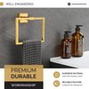 Hand Towel Holder Brushed Gold, Angle Simple SUS304 Stainless Steel Square Towel Ring, Bathroom Towel Hanger for Wall, 7.09-Inch